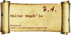 Holler Angéla névjegykártya